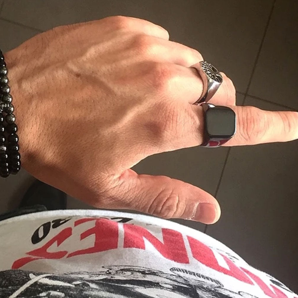Big square | Anillo negro cuadrado de acero quirúrgico para hombre