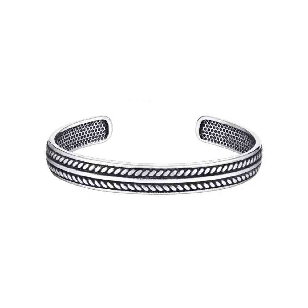 Marsella | Brazalete de acero quirúrgico estilo vintage para hombre