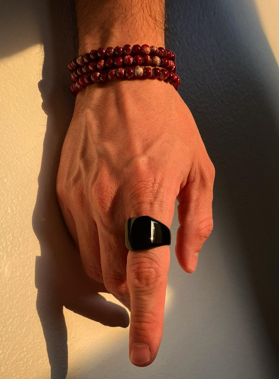 Big square | Anillo negro cuadrado de acero quirúrgico para hombre