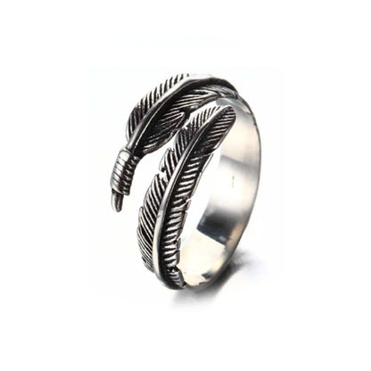 Falcon | Anillo de acero quirúrgico en forma de pluma para hombre