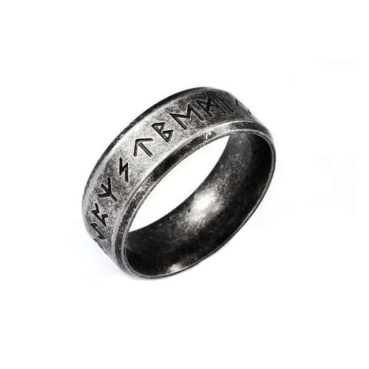 Viking | Anillo de acero quirúrgico con vikingo para hombre