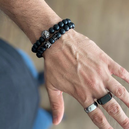 Lion King | Set de pulseras para hombre de onyx