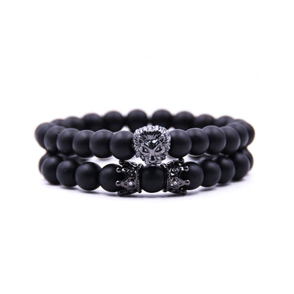 Lion King | Set de pulseras para hombre de onyx