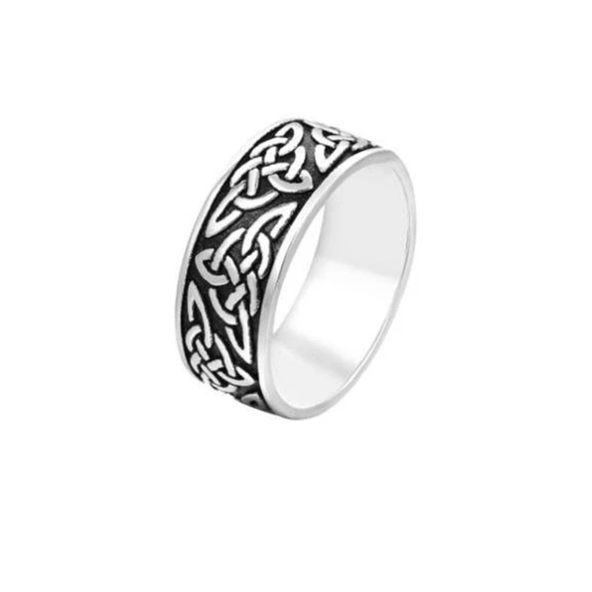 Anillo Triqueta con símbolo celta grabado en acero MONAK