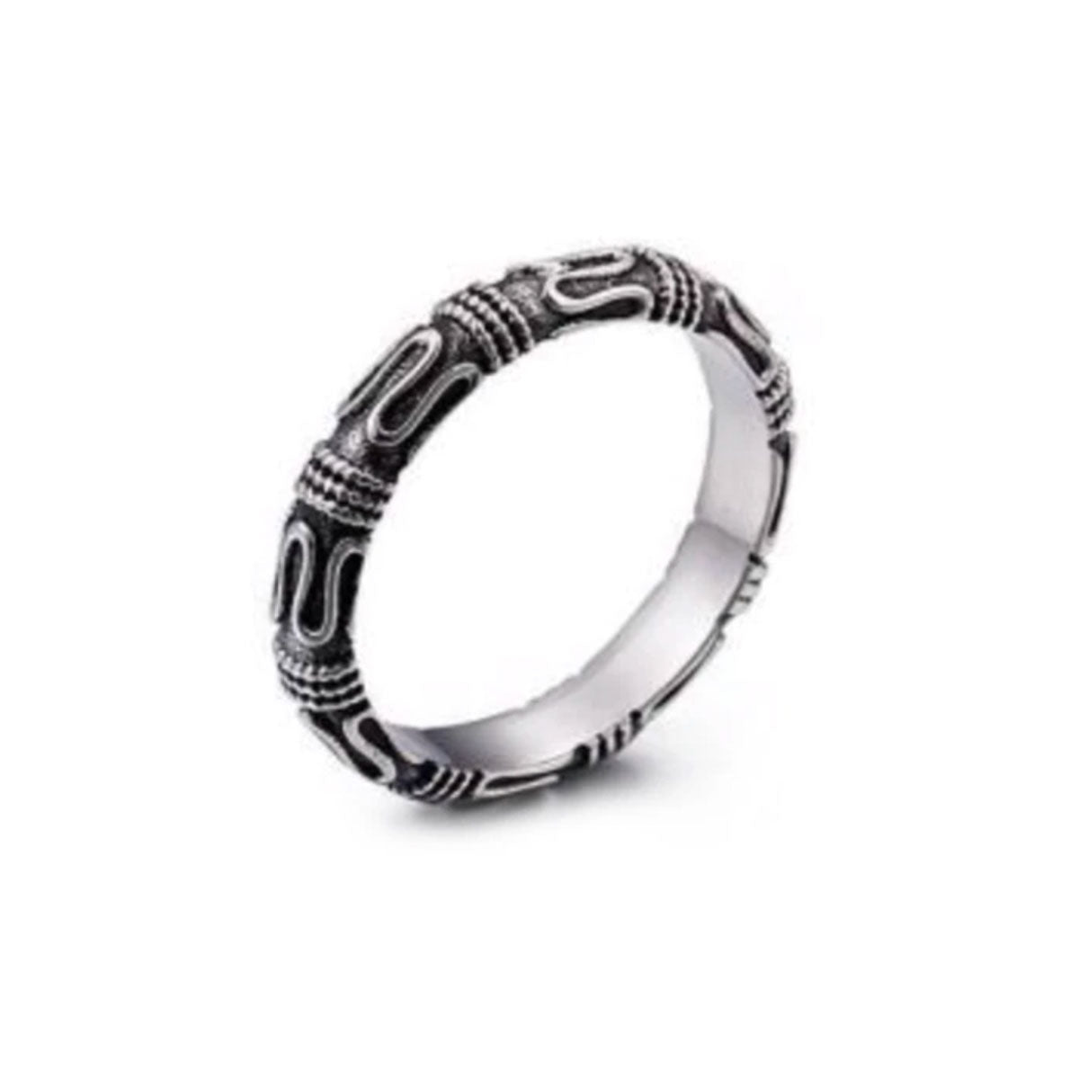 Anillo Persia con grabado en relieve de acero quirúrgico MONAK