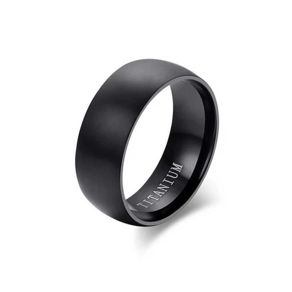 Anillo Titanium negro mate de acero quirúrgico para hombre MONAK