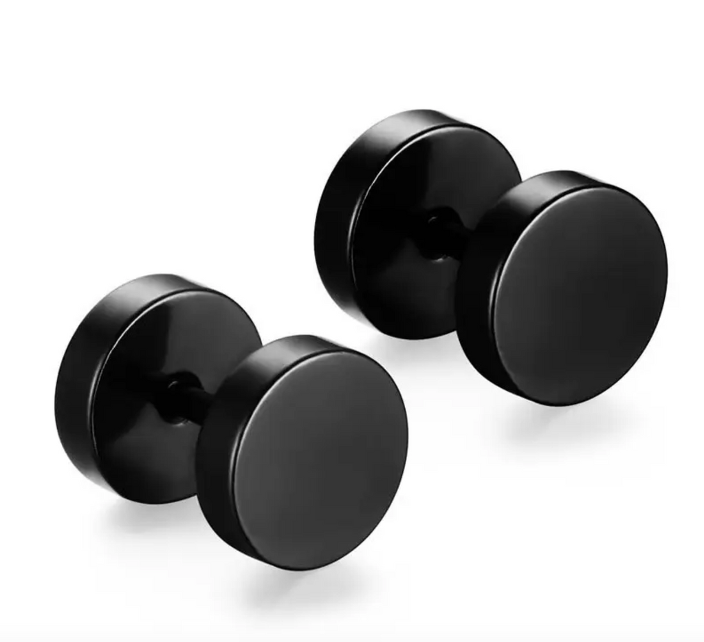 Aros Black Point negros de acero quirúrgico para hombre MONAK