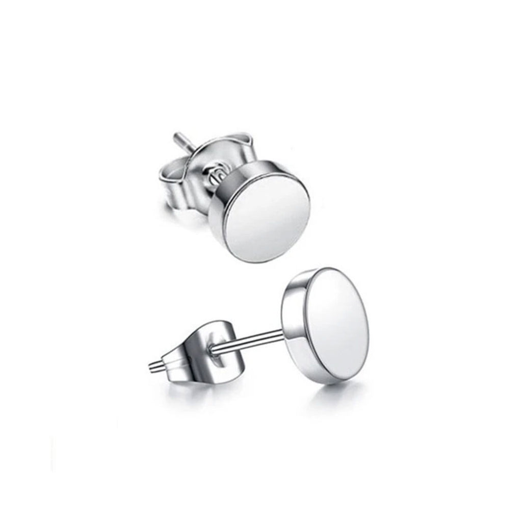 Aros Silver Point plateados de acero quirúrgico para hombre MONAK