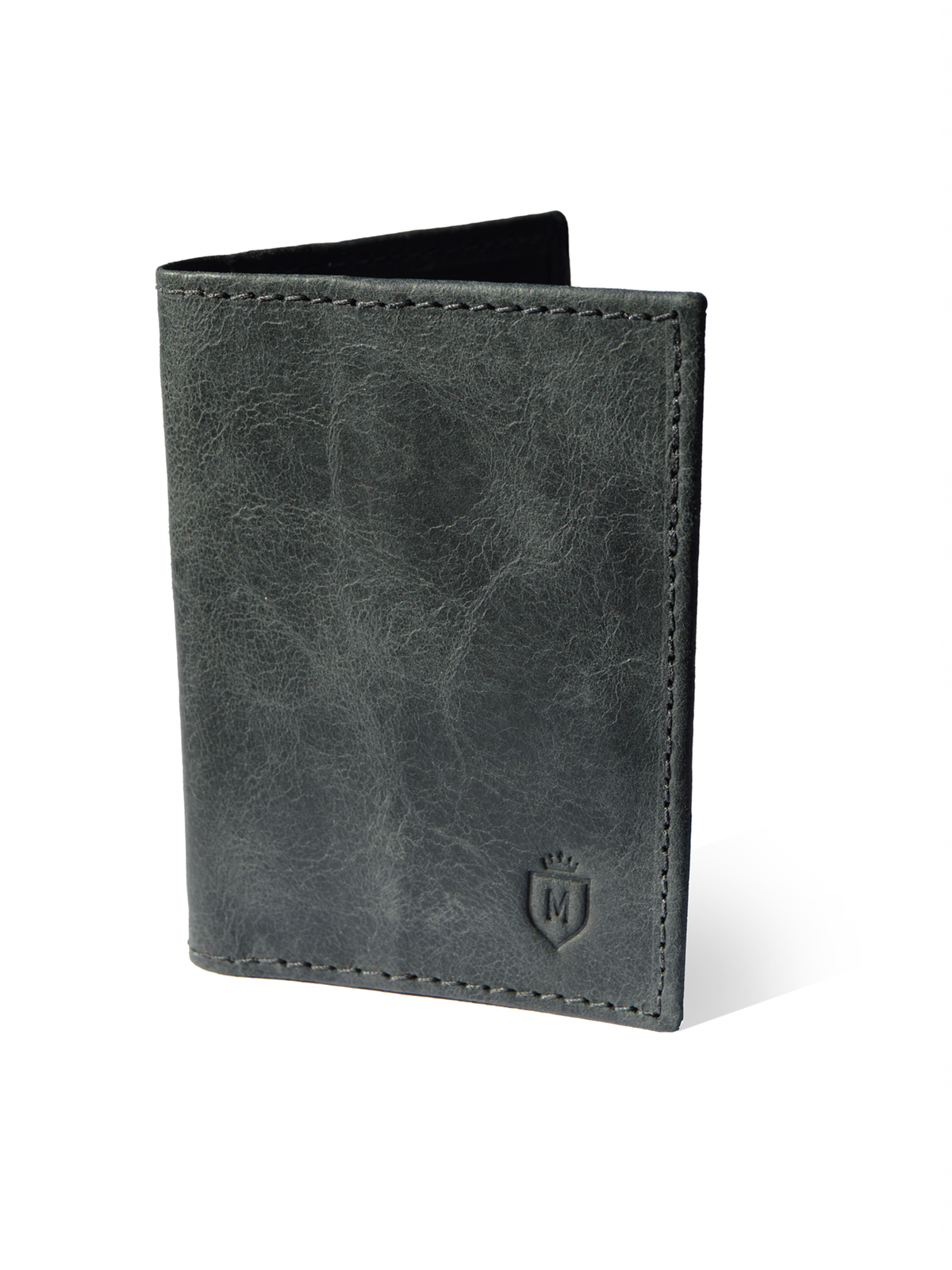 Billetera slim de cuero negro para hombre MONAK, vista exterior