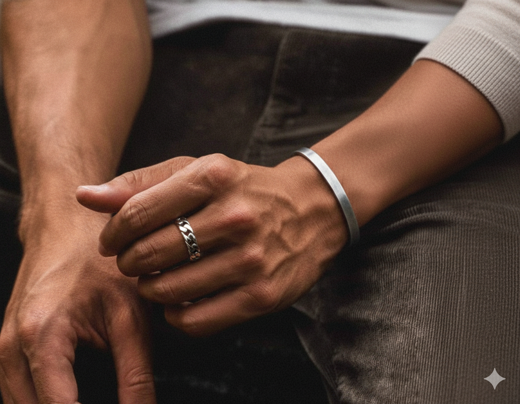 Brazalete Agira de acero MONAK, vista de detalle