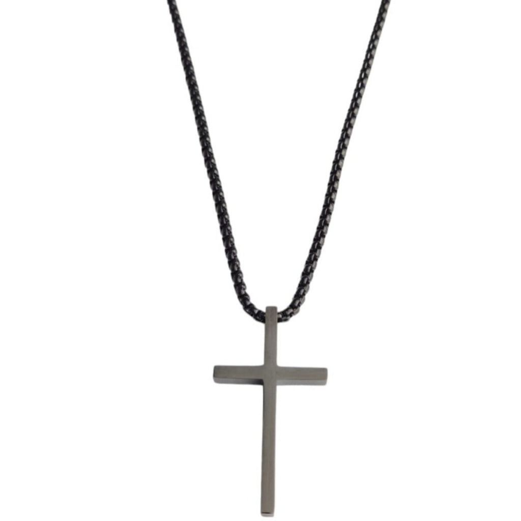 Collar Cross Black con cruz negra de acero quirúrgico MONAK