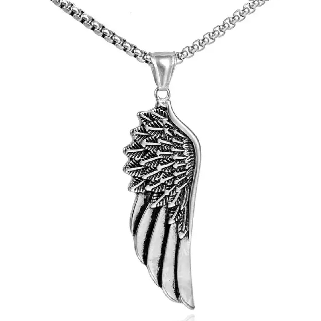 Collar Wing con dije de ala de acero quirúrgico para hombre MONAK