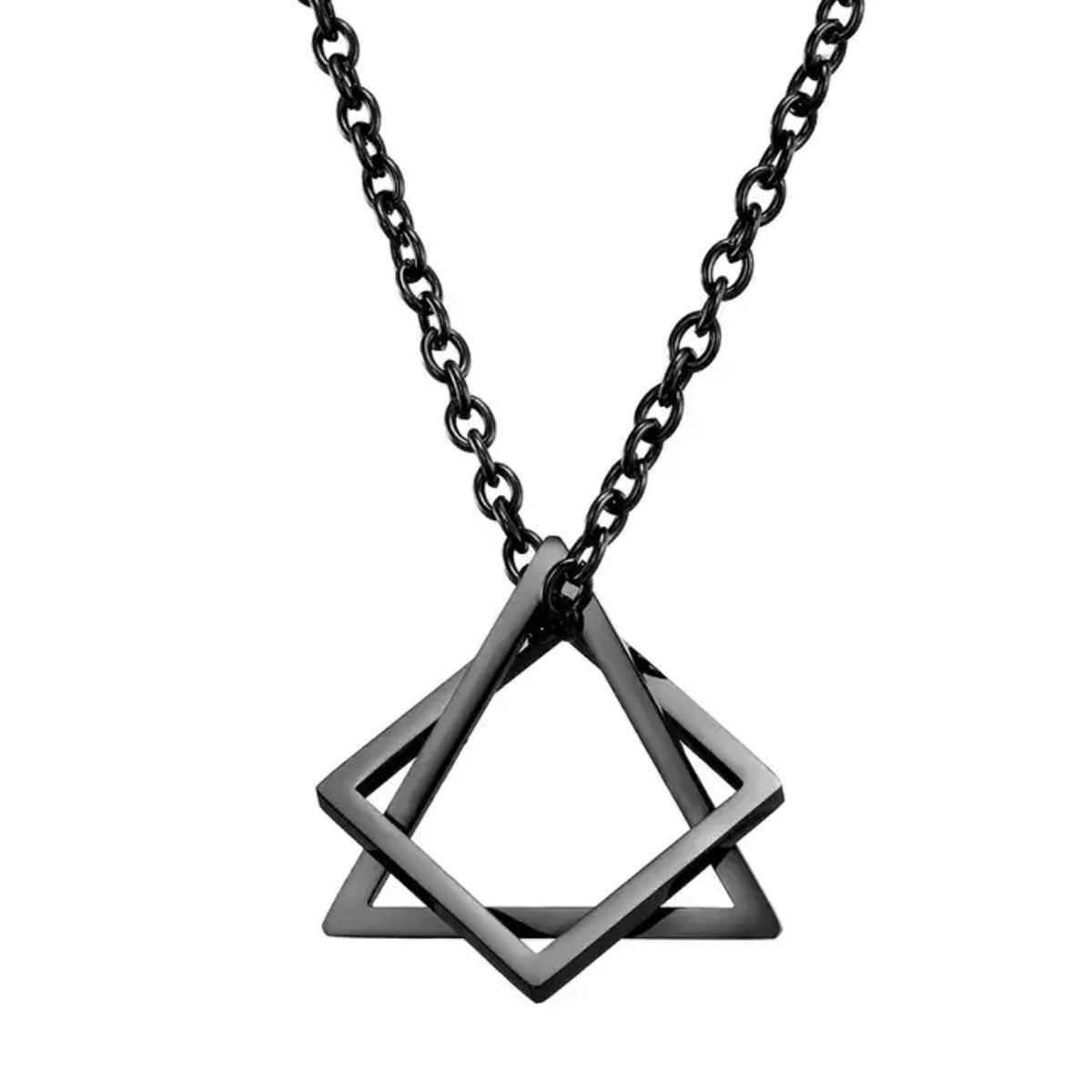 Collar minimalista con dijes geométricos de acero para hombre MONAK