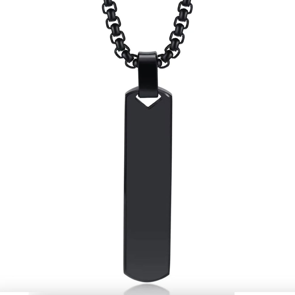 Collar minimalista negro de acero quirúrgico para hombre MONAK