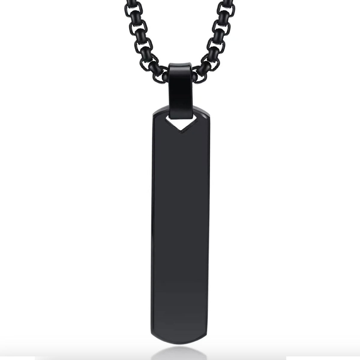 Collar minimalista negro de acero quirúrgico para hombre MONAK