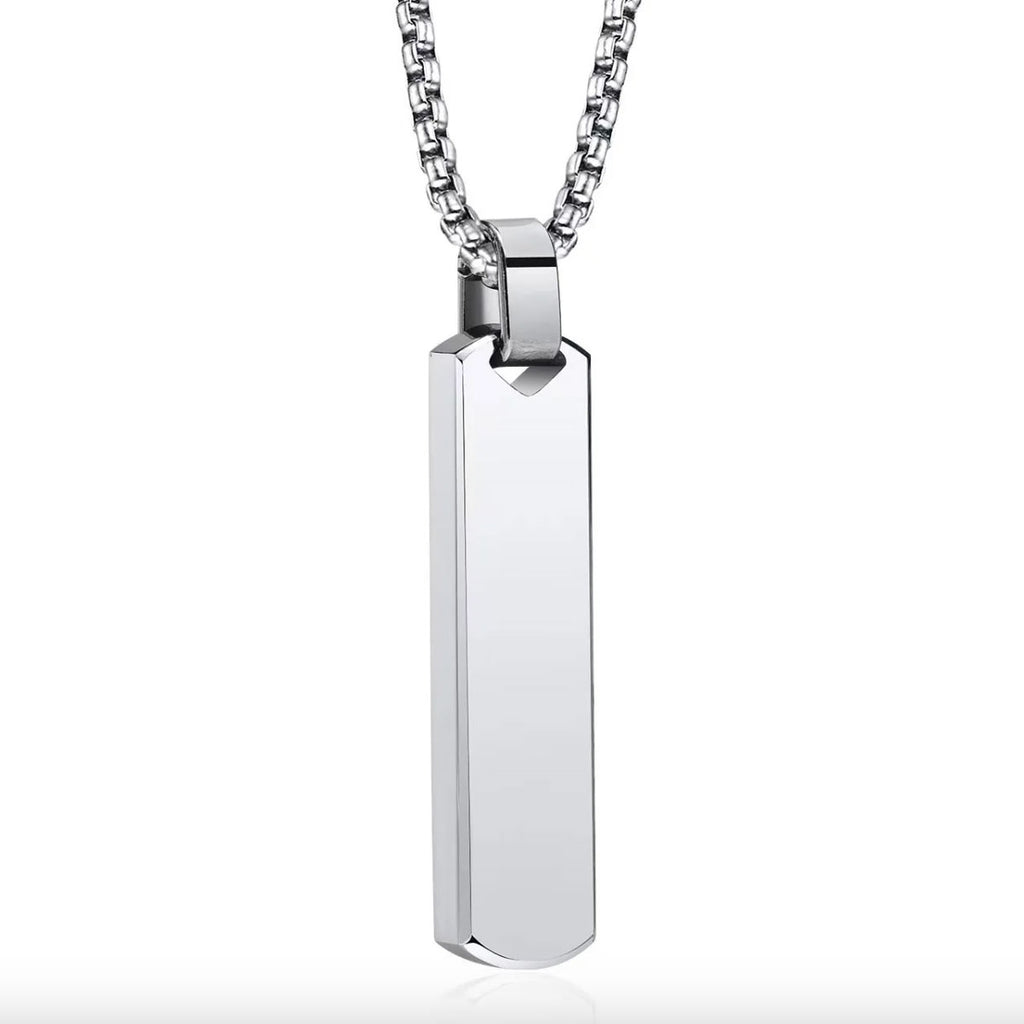 Collar minimalista plateado de acero quirúrgico para hombre MONAK