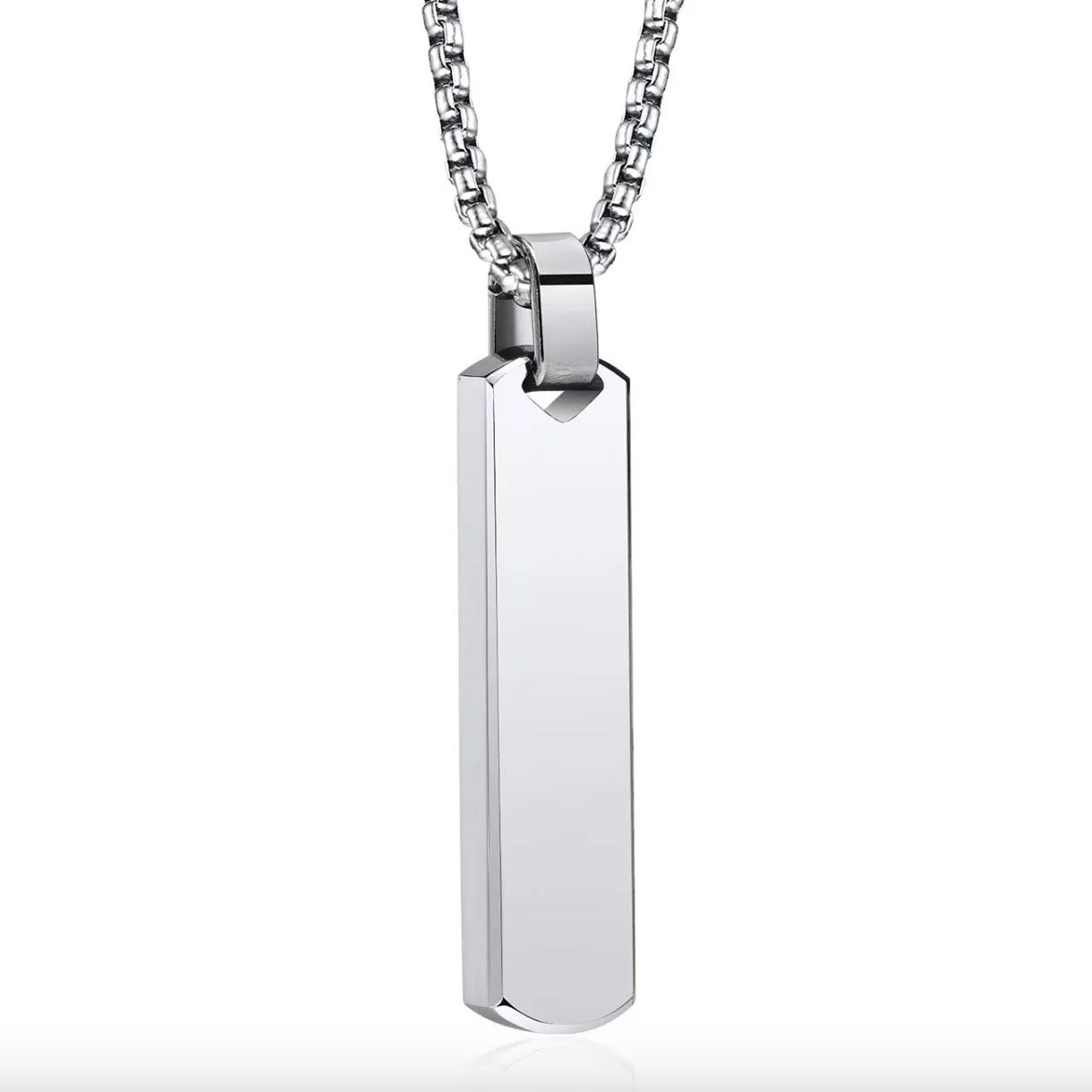 Collar minimalista plateado de acero quirúrgico para hombre MONAK