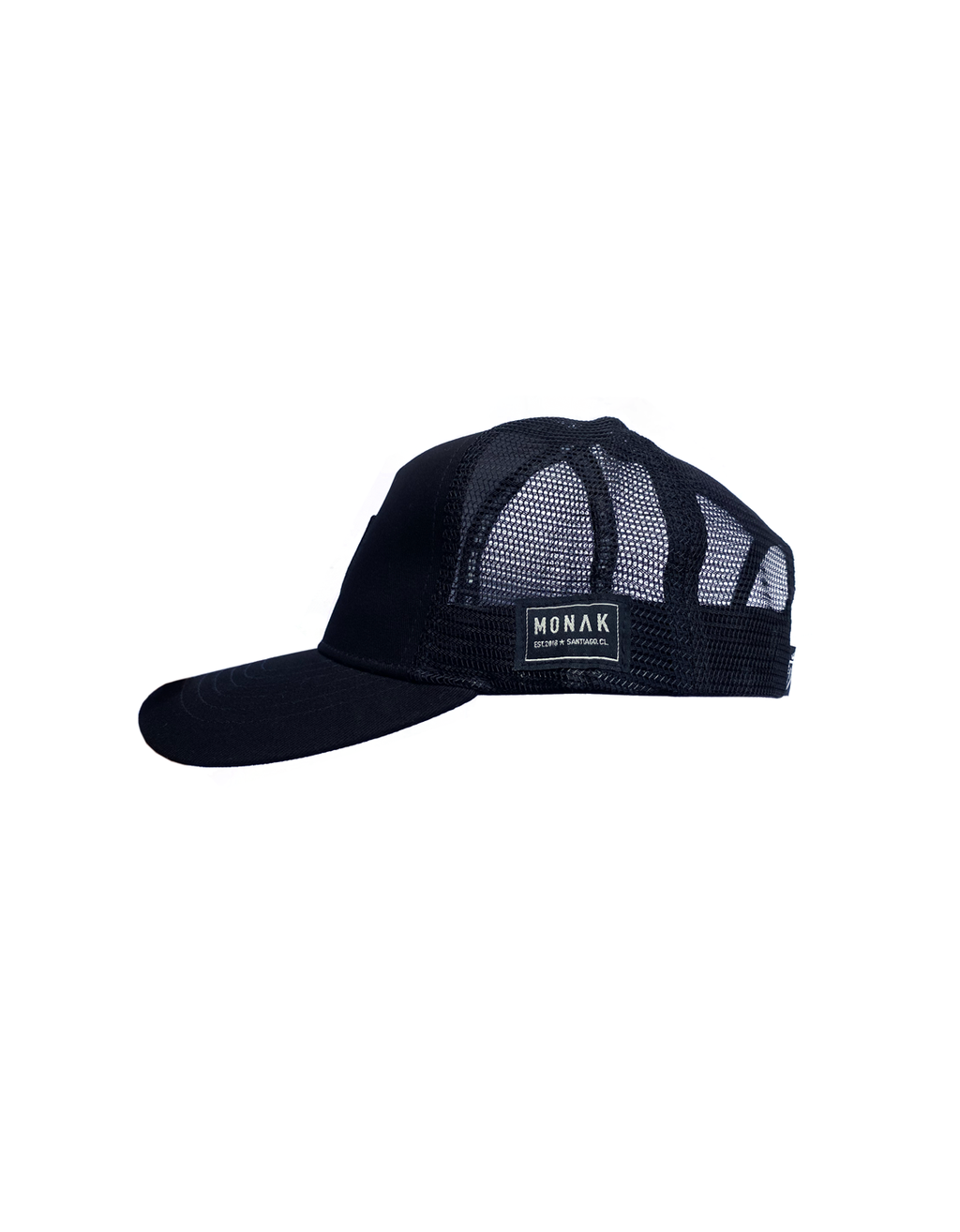 Gorra trucker negra MONAK, vista lateral