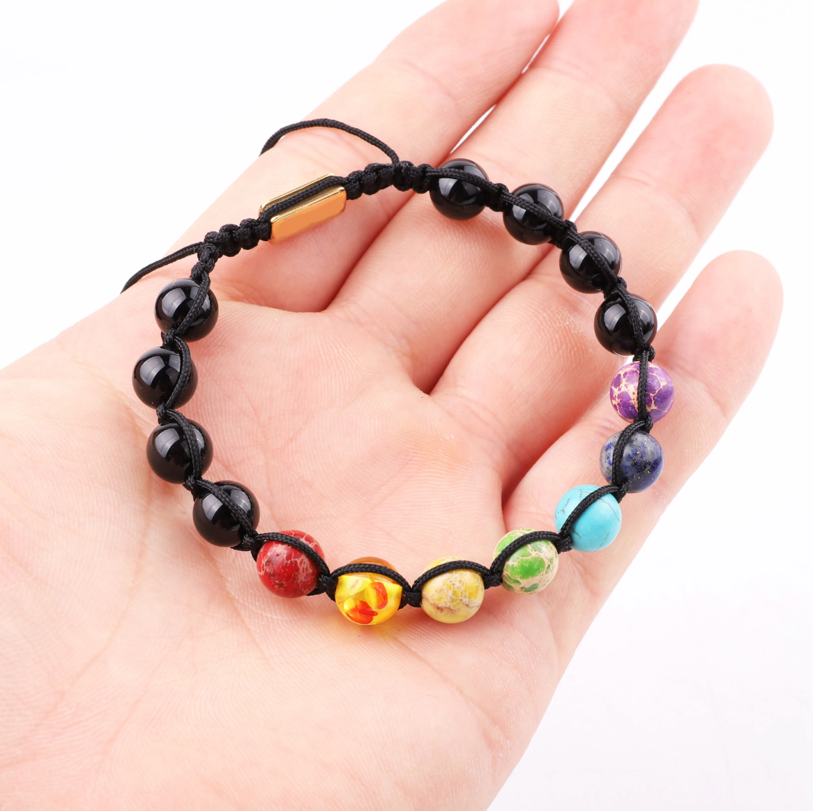 Detalle de las piedras de la pulsera 7 Chakras MONAK