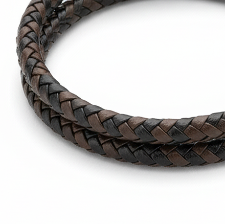 Detalle del tejido de la pulsera Bacci de acero MONAK