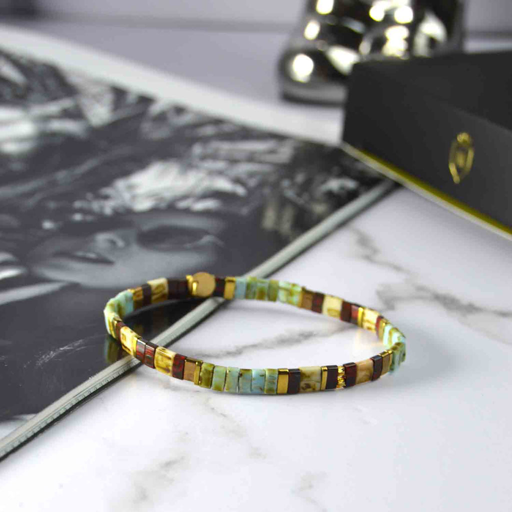 Pulsera Jubilee de cuentas planas de acero para hombre MONAK