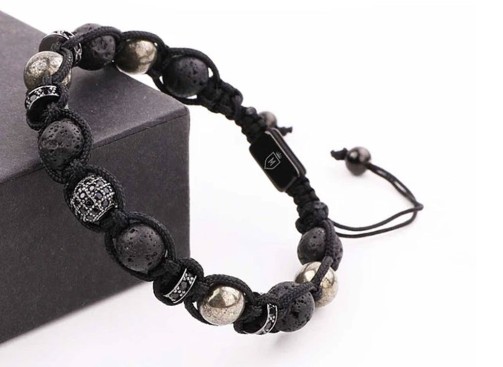 Pulsera Icon de piedra volcánica MONAK, vista completa