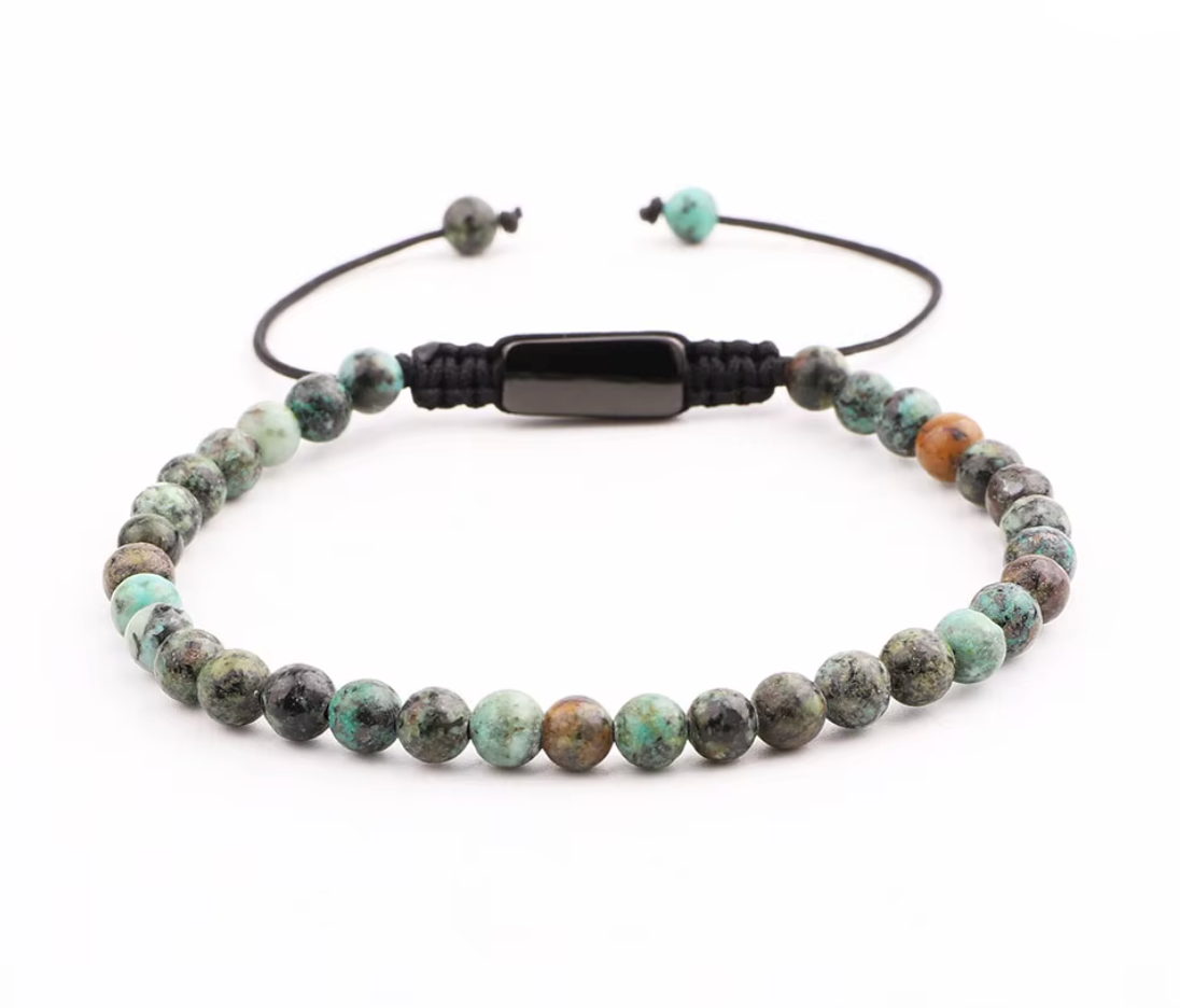 Pulsera Kambaba de macramé con jaspe kambaba de 4 mm MONAK