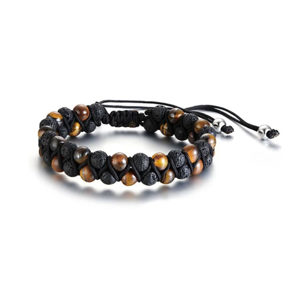 Pulsera Bengala de ojo de tigre y piedra volcánica MONAK