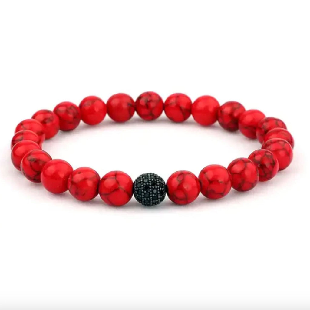 Pulseras del set Red Eye de 4 y 8 mm MONAK